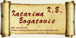 Katarina Bogatović vizit kartica